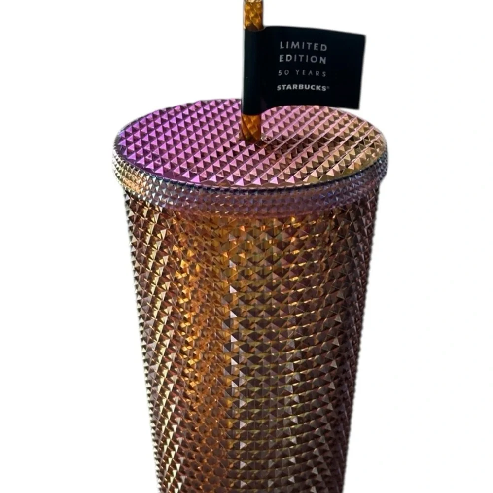 Starbucks Gold Studded Tumbler 24oz Venti 50th Anniversary Gold Limited Edition
